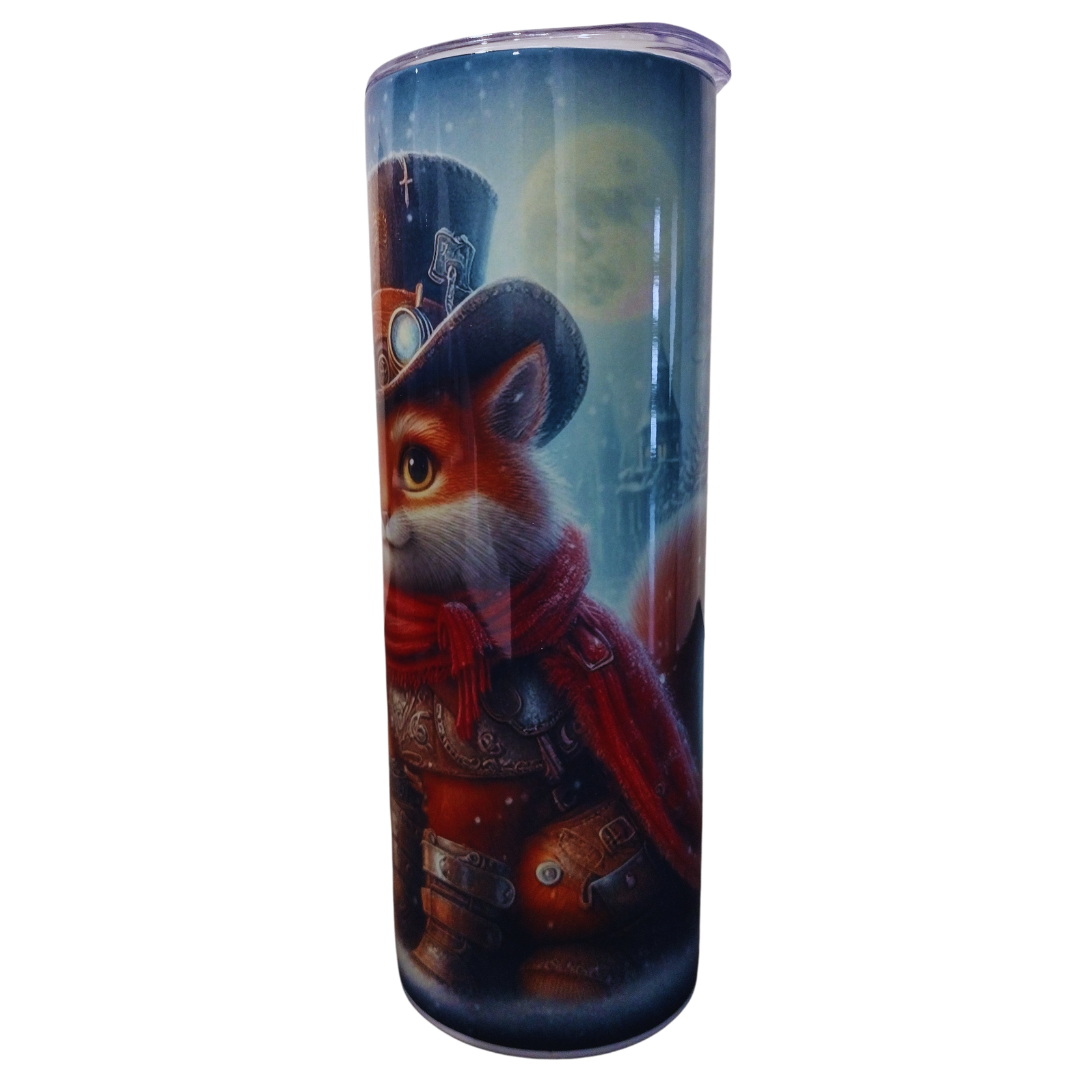 Vaso Steampunk navideño - Edición limitada de El Gato con Botas y el Husky de Papá Noel