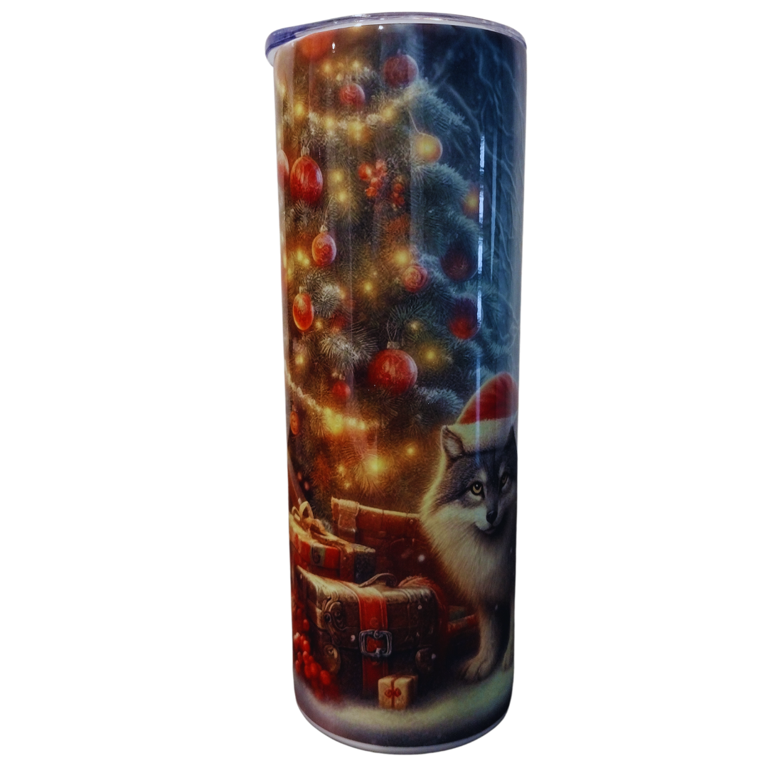Vaso Steampunk navideño - Edición limitada de El Gato con Botas y el Husky de Papá Noel