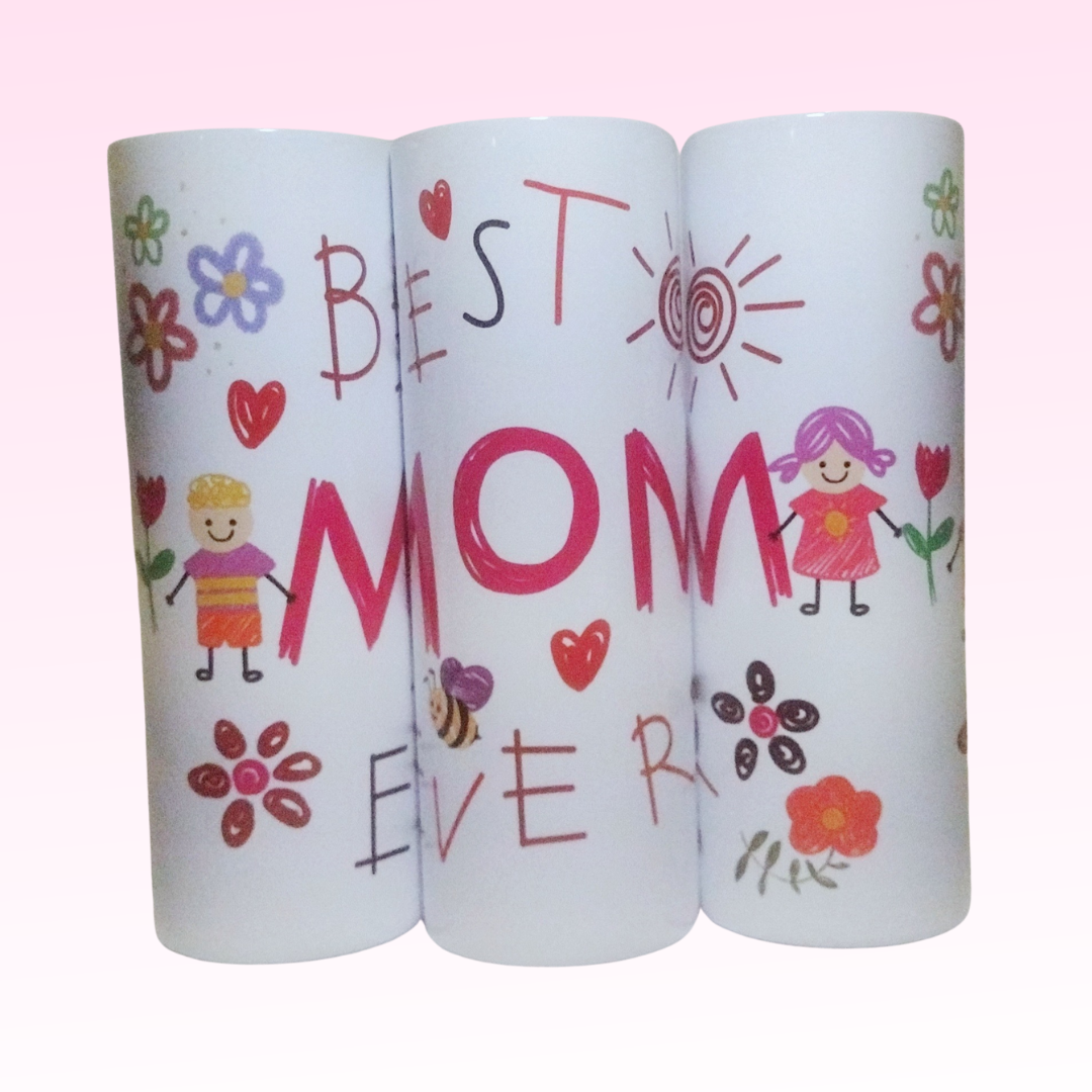 20oz Stainless Steel Tumbler - 'Best Mom Ever' Design 🌸 Perfect Mother’s Day Gift | Keeps Drinks Hot/Cold