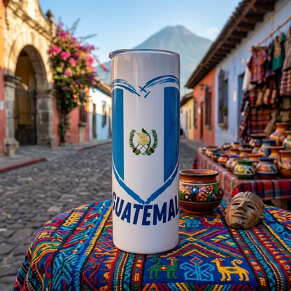 Guatemala Heart Flag 20oz Stainless Steel Tumbler with lid