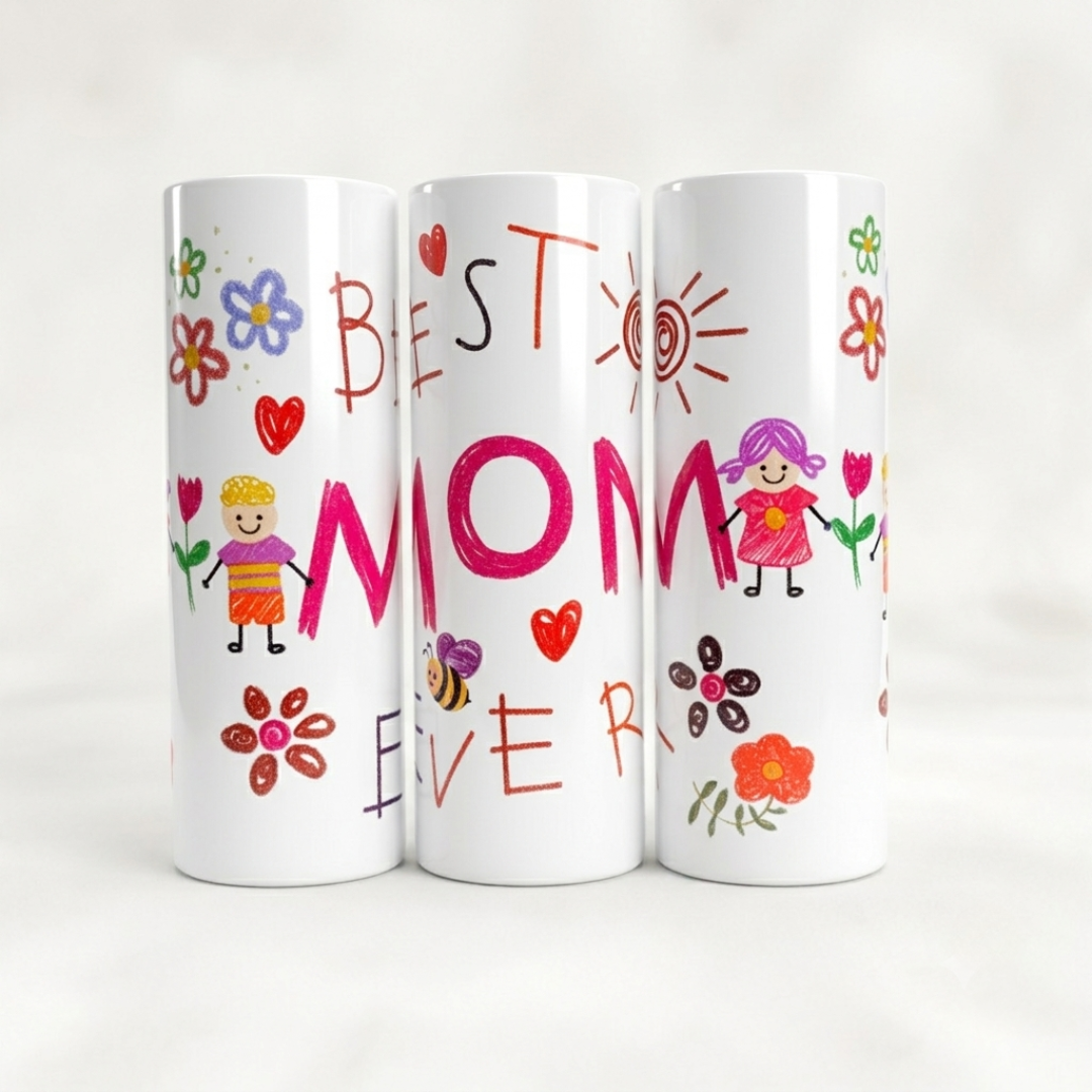 20oz Stainless Steel Tumbler - 'Best Mom Ever' Design 🌸 Perfect Mother’s Day Gift | Keeps Drinks Hot/Cold