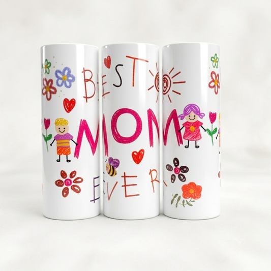 20oz Stainless Steel Tumbler - 'Best Mom Ever' Design 🌸 Perfect Mother’s Day Gift | Keeps Drinks Hot/Cold