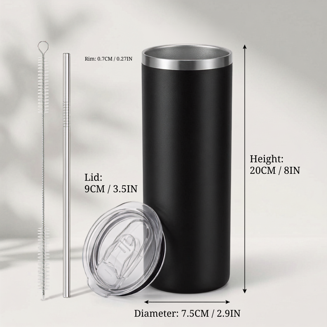 Design Your Own: Custom Laser Engraved 20oz Matte Black Tumbler
