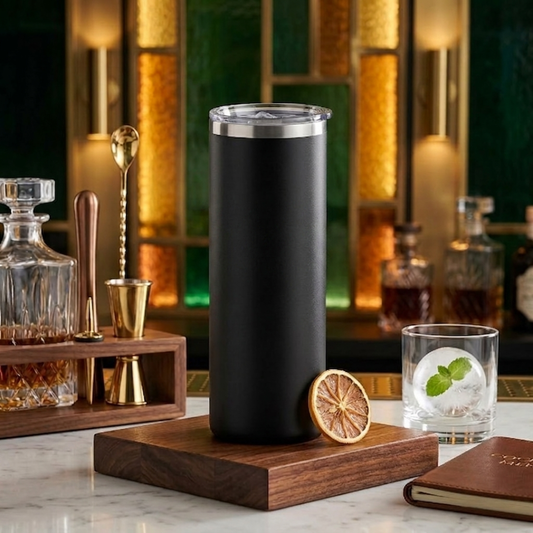 Design Your Own: Custom Laser Engraved 20oz Matte Black Tumbler