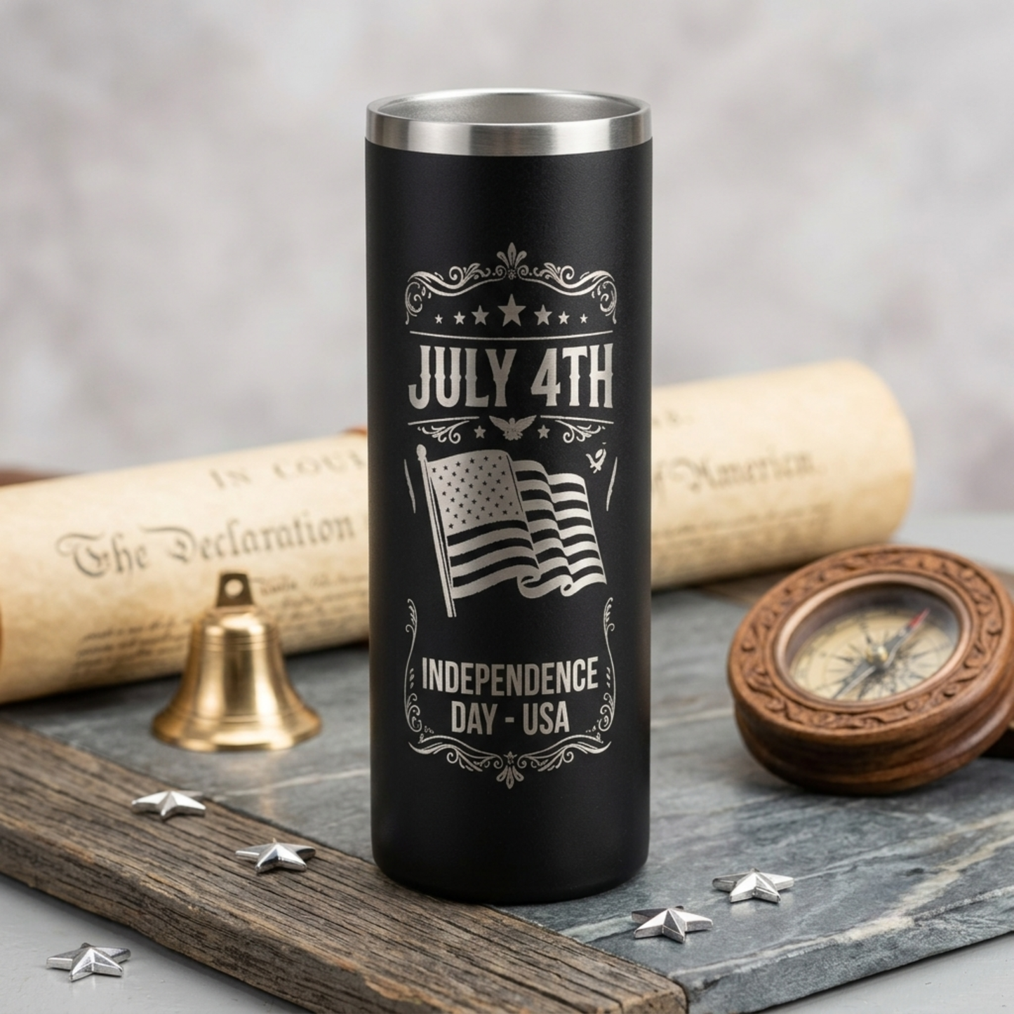 July 4th Independence Day: Bizzgenesis 20oz Matte Black Tumbler
